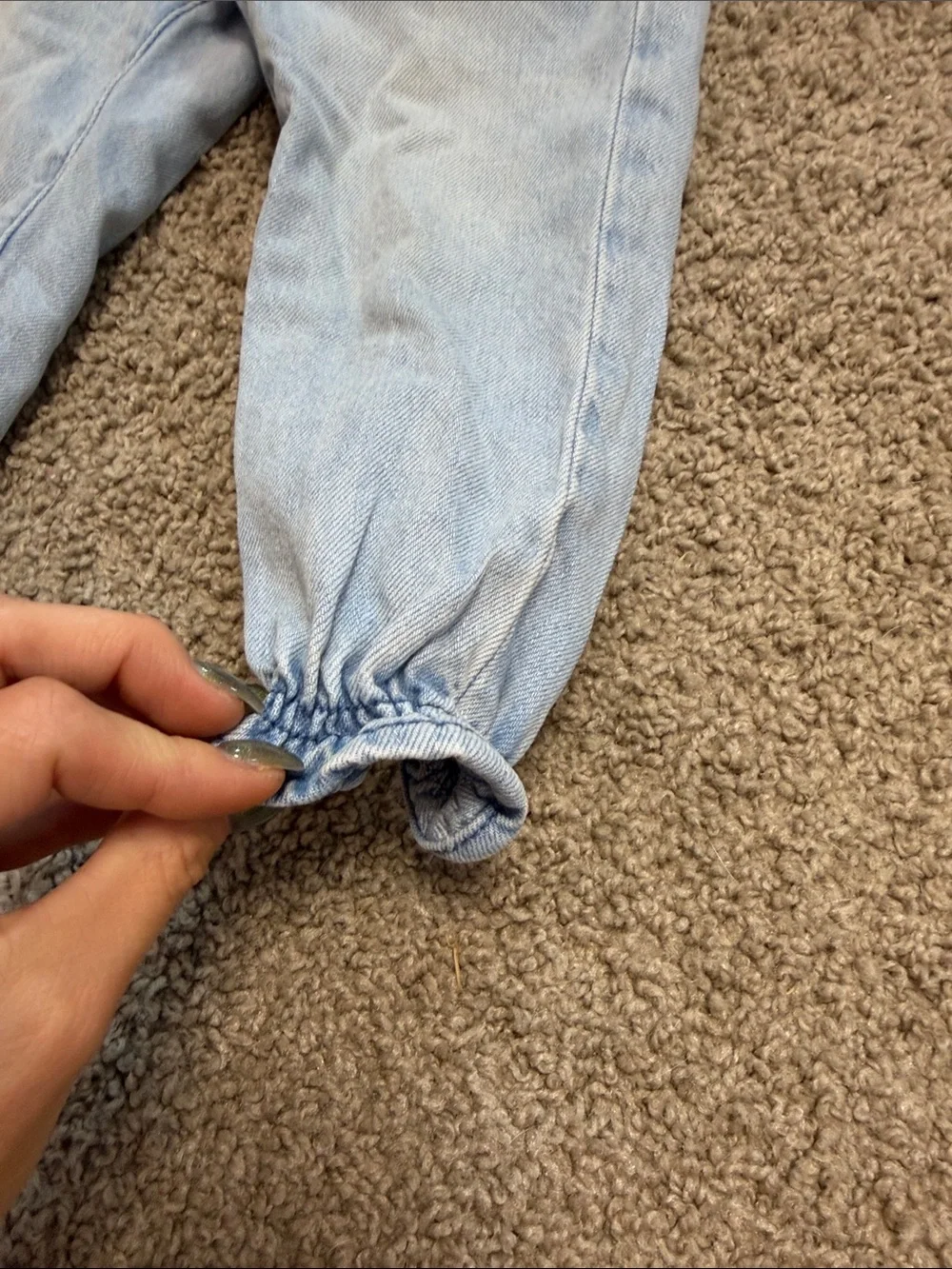 GAP Light Blue Girls' Denim Jogger Pants girlfriend style 3t